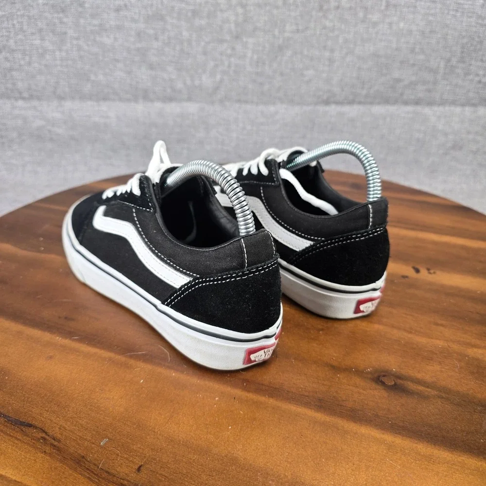 Vans Ward Low Top Black White Suede Canvas Kids Youth Size 5.0 Sneakers